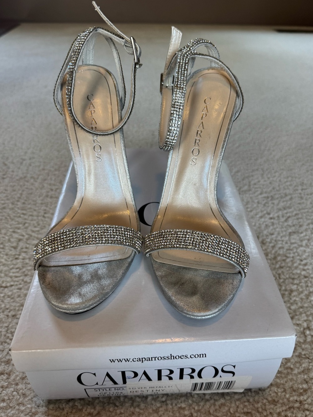 Silver Rhinestone Heels